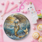 Zeemeermin in de oceaangolven papieren bordje (Feest)