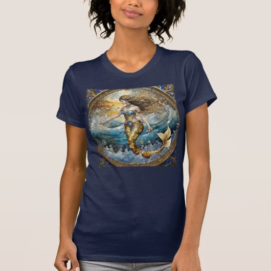 Zeemeermin in de oceaangolven t-shirt (Voorkant)