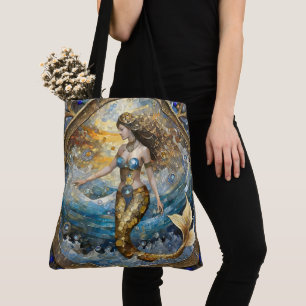 Zeemeermin in de oceaangolven tote bag