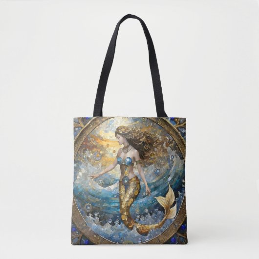 Zeemeermin in de oceaangolven tote bag (Voorkant)