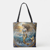 Zeemeermin in de oceaangolven tote bag (Achterkant)