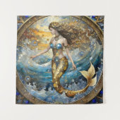 Zeemeermin in de oceaangolven wandkleed (Voorkant)