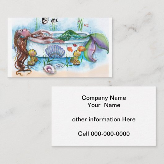 Zeemeermin in de trommel Visitekaartje (Voorkant / Achterkant)