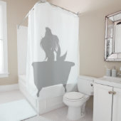Zeemeermin In De Tub Douche Silhouet Shadow Fun Douchegordijn (In situ)