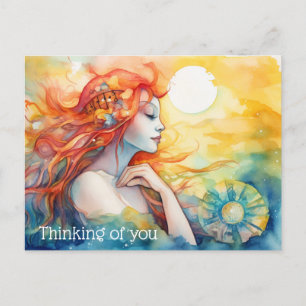 Zeemeermin in de zon briefkaart