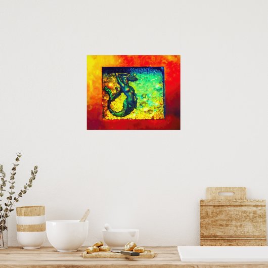 Zeemeermin in doos poster (Keuken)