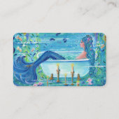 Zeemeermin in een badkuip-kunst door Renee Lavoie Visitekaartje (Achterkant)