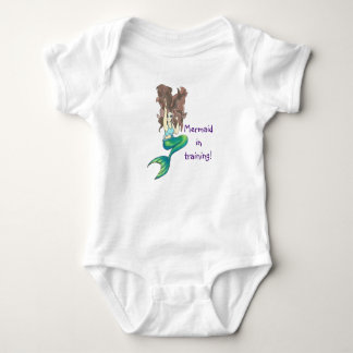 Zeemeermin in een trainingspak voor baby-bodysuit romper