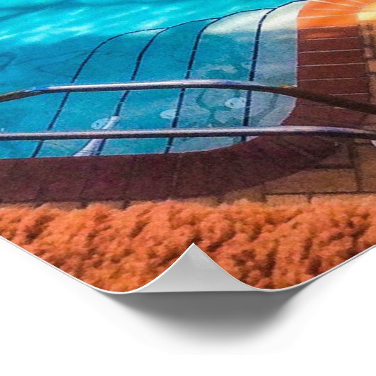 Zeemeermin in een zwembad poster (Hoek)