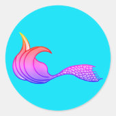 Zeemeermin in feestkleuren op stickers (Voorkant)