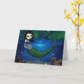 "Zeemeermin in haar Grot" Wenskaart Kaart (Gele Bloem)