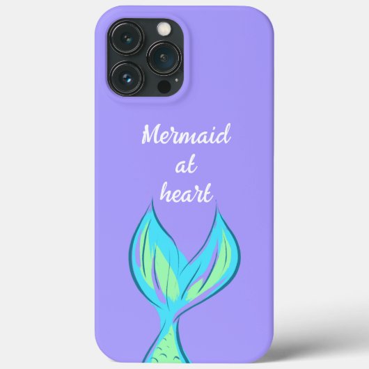 Zeemeermin in Heart Paars Hoesje-Mate iPhone Case (Achterkant)