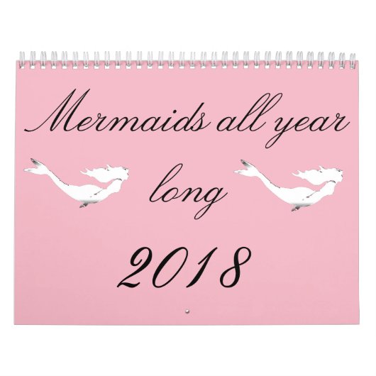 Zeemeermin in het hele jaar 2018 kalender (Hoes)