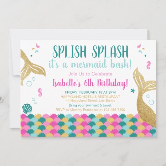 Zeemeermin in het kader van de uitnodiging tot vri (Voorkant)