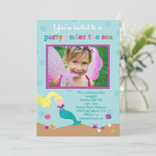 Zeemeermin in het kader van de uitnodiging van de  (Staand voorkant)