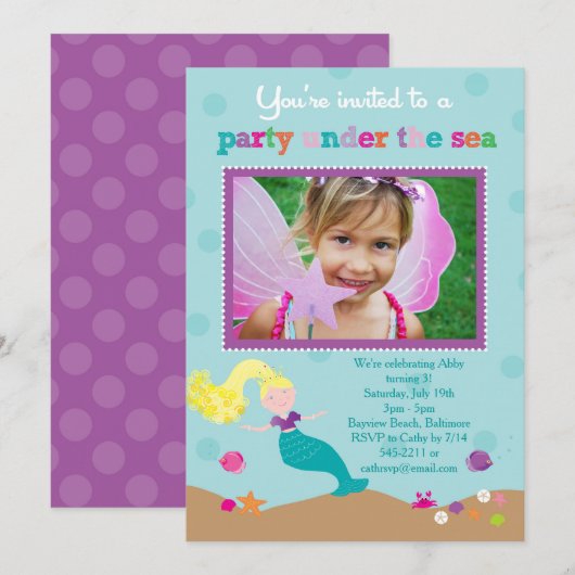 Zeemeermin in het kader van de uitnodiging van de  (Voorkant / Achterkant)