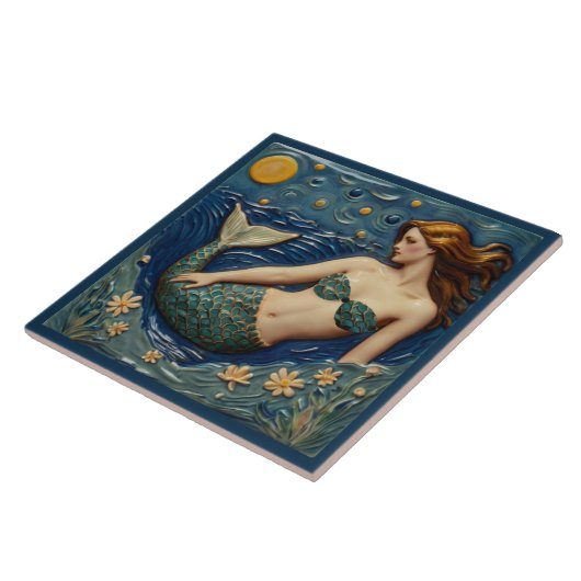  Zeemeermin in het Zee Ocean Fairytale Tegeltje (Zijkant)