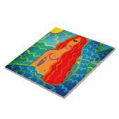 Zeemeermin in het zonlicht tegeltje (Zijkant)