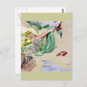  zeemeermin in kleur briefkaart (Voorkant / Achterkant)