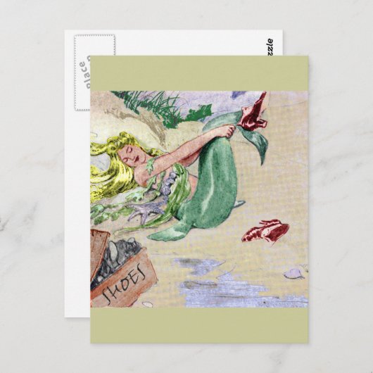 zeemeermin in kleur briefkaart (Voorkant / Achterkant)