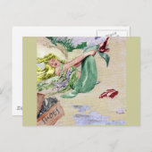  zeemeermin in kleur briefkaart (Voorkant / Achterkant)