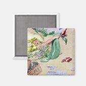  zeemeermin in kleur magneet (Voorkant / Achterkant)