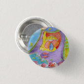 Zeemeermin in mijn keuken ronde button 3,2 cm (Voorkant /achterkant)