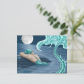 Zeemeermin in moonliet briefkaart (Staand voorkant)