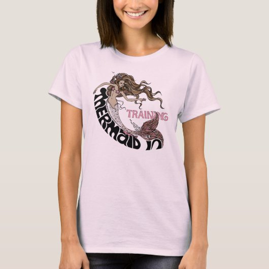 Zeemeermin in opleiding (brunette) t-shirt (Voorkant)