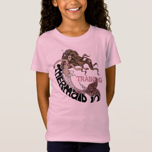 Zeemeermin in opleiding, kinderen (brunette) t-shirt (Voorkant)