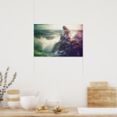 Zeemeermin in overweging poster (Keuken)