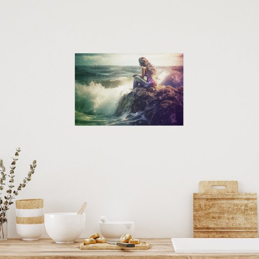 Zeemeermin in overweging poster (Keuken)