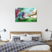 Zeemeermin in Shell Canvas Afdruk (Insitu (Slaapkamer))