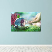 Zeemeermin in Shell Canvas Afdruk (Insitu (Houten vloer))