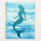 Zeemeermin in Silhouette in Zee op een planner (Voorkant)