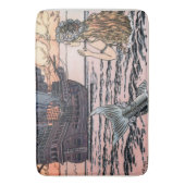 zeemeermin in Zee die het zeilschip bekijkt Badmat (Voorkant Verticaal)