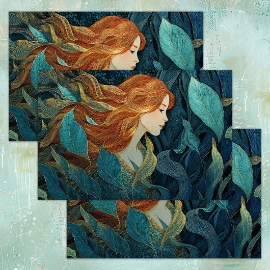 ZEEMEERMIN IN ZEE KELP GARDEN DECOUPAGE WEEFSELPAP TISSUEPAPIER