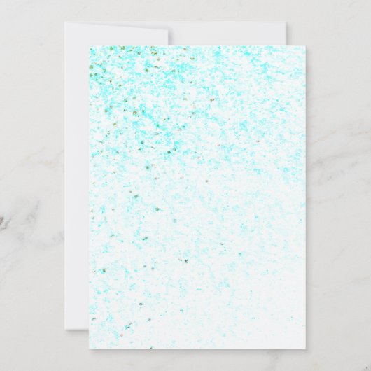 Zeemeermin Iridescent Glitter Onder Zee 1e Verjaar Kaart (Achterkant)