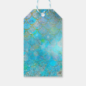 Zeemeermin Iridescente Parel Glans Verjaardagsfees Cadeaulabel (Achterkant)