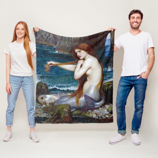 Zeemeermin, John William Waterhouse Fleece Deken (In situ)