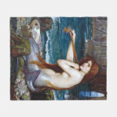 Zeemeermin, John William Waterhouse Fleece Deken (Voorkant (Horizontaal))