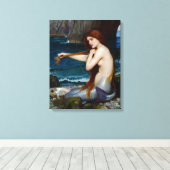 Zeemeermin John William Waterhouse Schilderij Canvas Afdruk (Insitu (Houten vloer))