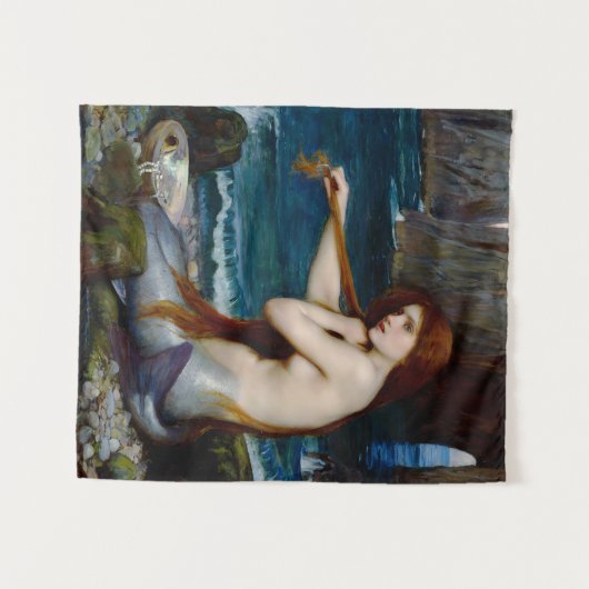 Zeemeermin John William Waterhouse Schilderij Wandkleed (Voorkant (horizontaal))