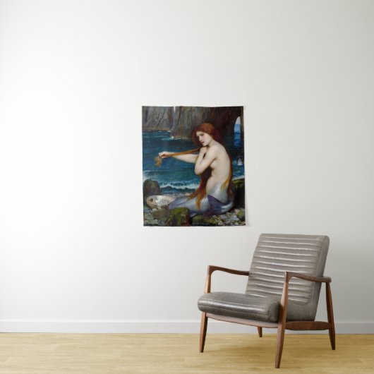 Zeemeermin John William Waterhouse Schilderij Wandkleed (In situ)