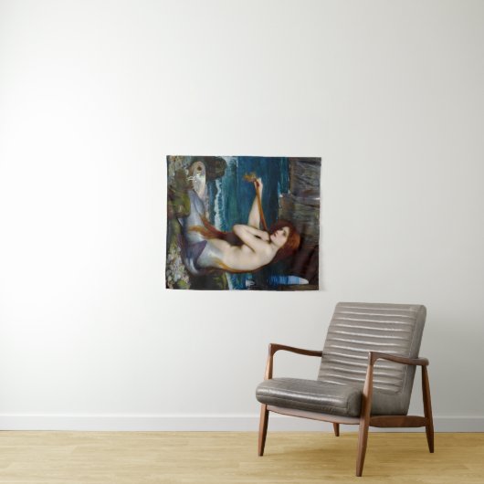 Zeemeermin John William Waterhouse Schilderij Wandkleed (In Situ (horizontaal))