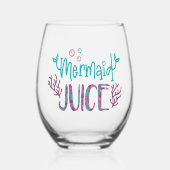 Zeemeermin Juice Sparkly Fun Gezegde Wijnglas Zonder Voet (Voorkant)