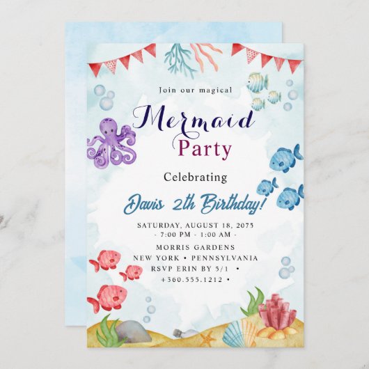 Zeemeermin Kaart (Voorkant / Achterkant)