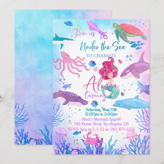 Zeemeermin Kaart (Voorkant / Achterkant)