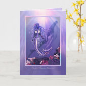 Zeemeermin kaart paarse oceaan (Gele Bloem)