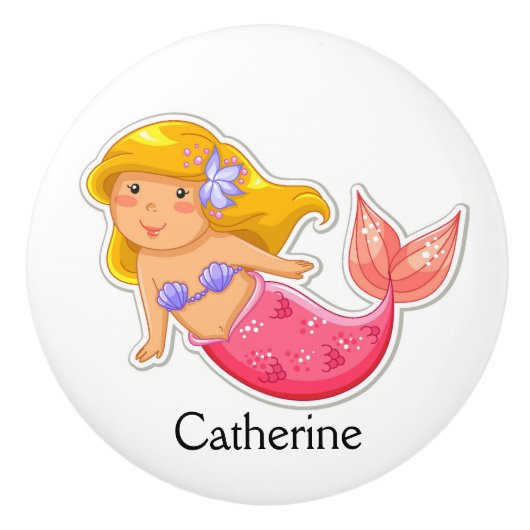 Zeemeermin kast / Ladeknoppen - SRF Keramische Knop (Voorkant)